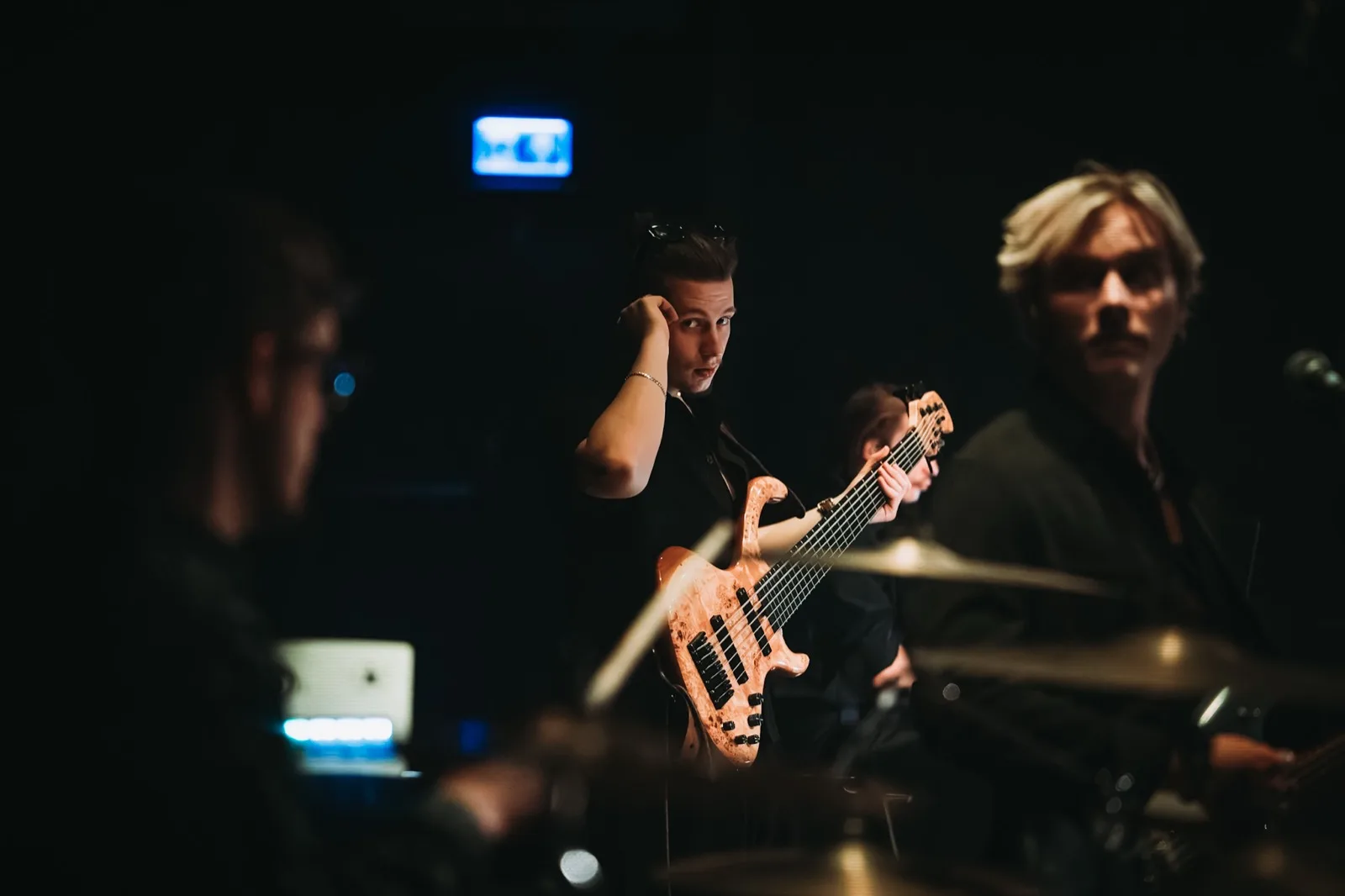 Bassist at the concert